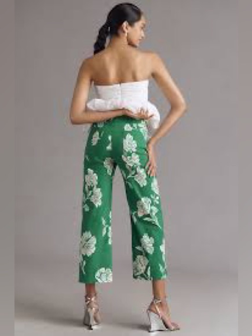 Anthropologie Maeve Colette floral wide leg cropped pants - Picture 3 of 7